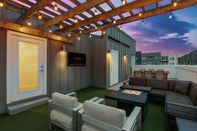 a view of an outdoor sitting area