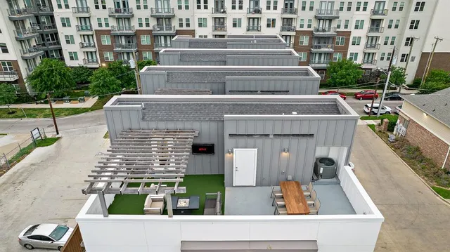 a outdoor living space with furniture