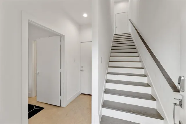 a view of an entryway with staircase