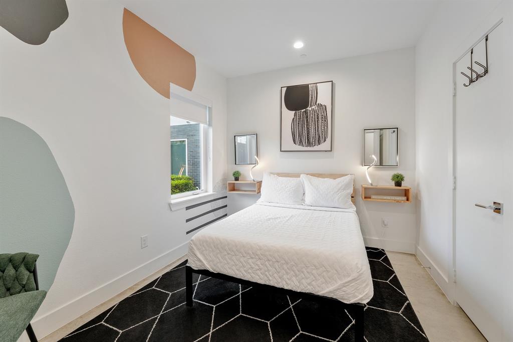 1771 Mccoy Street, Unit 401 Dallas, TX 75204 - Photo 5 of 30 Tiled bedroom featuring baseboards and recessed lighting