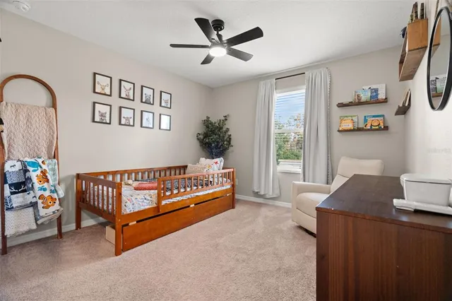a bedroom with furniture and a window