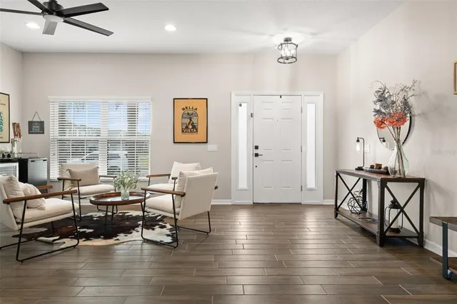 a living room with furniture