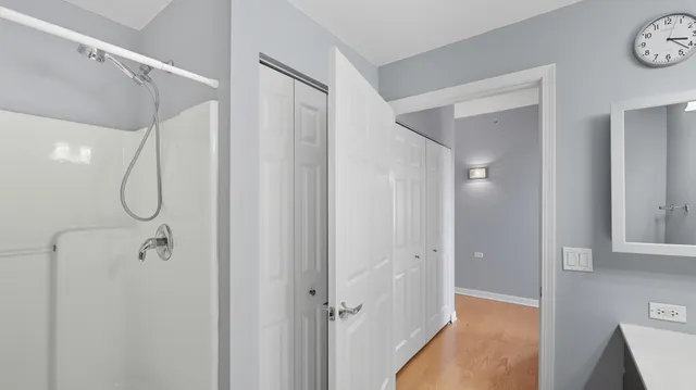 a bathroom with a shower