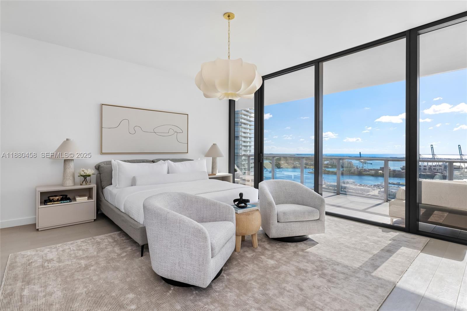 500 Alton Road, Unit 2802 Miami Beach, FL 33139 - Photo 14 of 51 a spacious bedroom with a bed and a large window