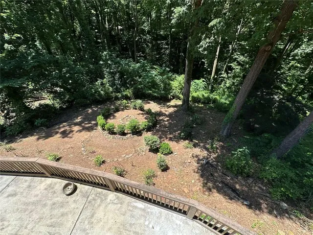 a view of a yard with plants