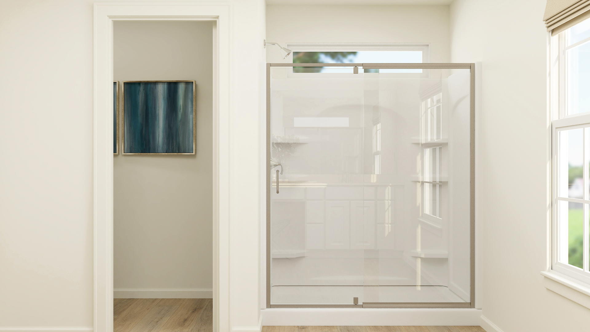 371 Cold Spring Street Algonquin, IL 60102 - Photo 17 of 33 a bathroom with a glass shower door