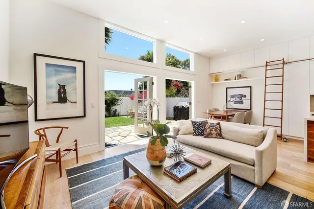 a front view of a multi story building