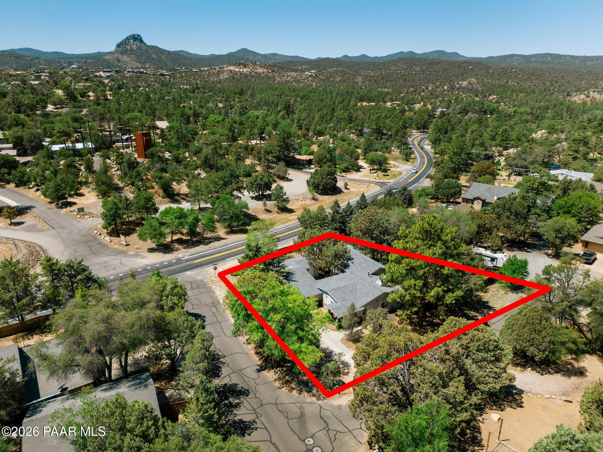 1710 Grandview Road Prescott, AZ 86305 - Photo 25 of 47 an aerial view of residential houses and trees