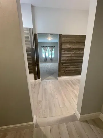 a view of a livingroom with a window