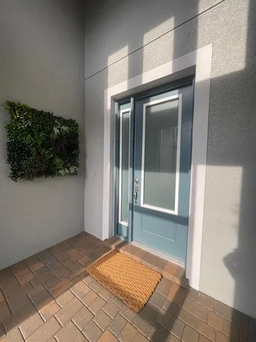 a view of a room that has window in it