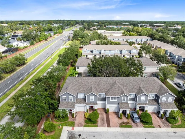 an aerial view of multiple house