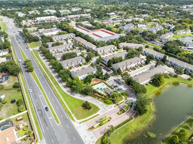 an aerial view of a city with lots of residential buildings