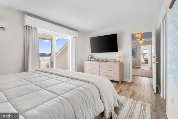 a view of a lake with building in front of it