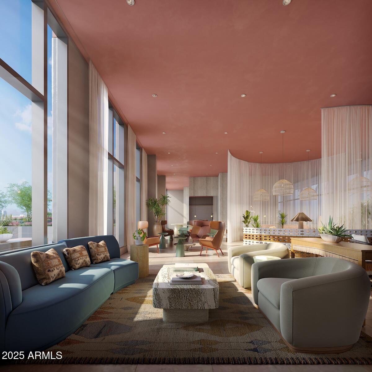 50 East Fillmore Street Phoenix, AZ 85004 - Photo 16 of 33 a living room with furniture kitchen view and a large window