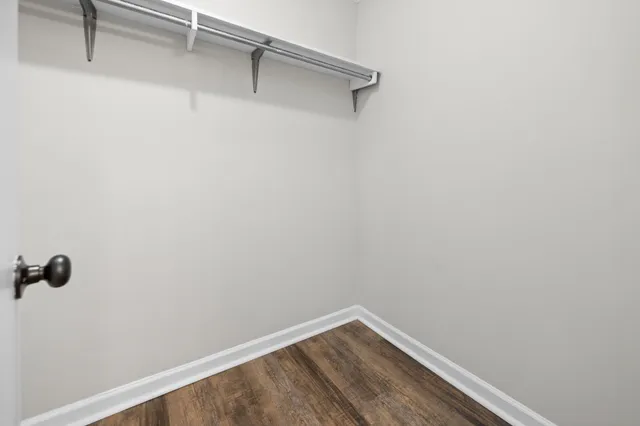 a view of small space with racks on the wall