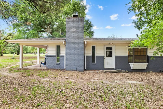 a backyard of a house