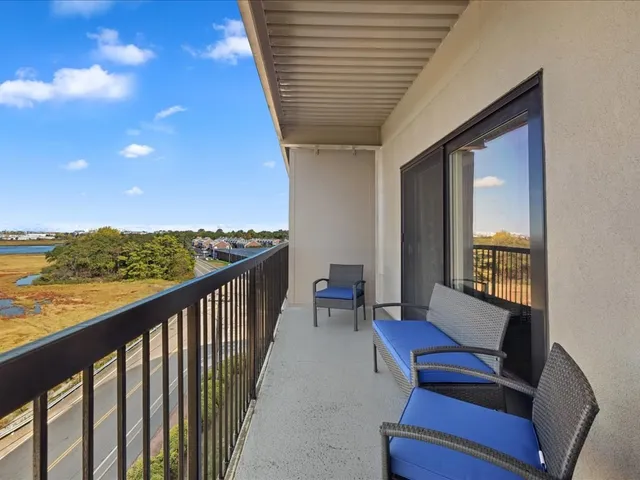 a view of a lake with a city