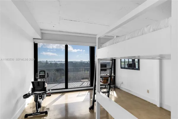 a view of a room with shelves