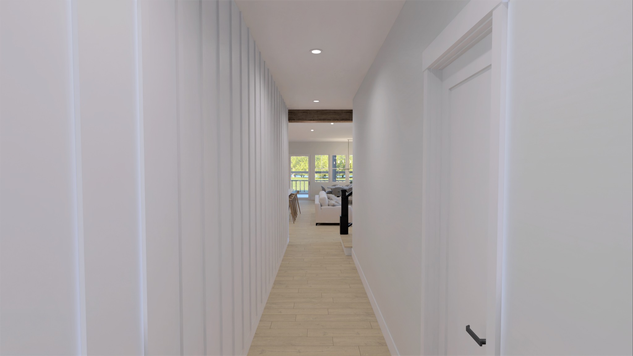 5734 Willoughby Way Murfreesboro, TN 37129 - Photo 3 of 10 a view of a hallway with wooden floor and a bathroom