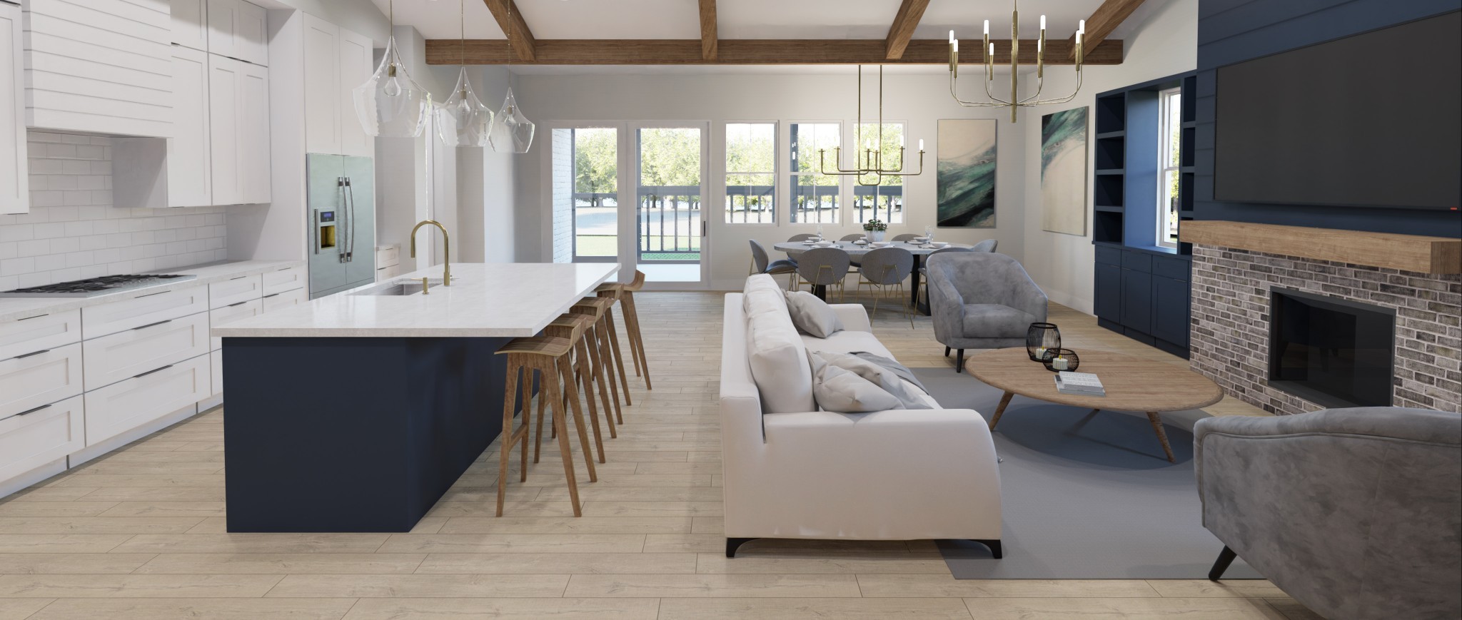 5734 Willoughby Way Murfreesboro, TN 37129 - Photo 5 of 10 a living room with furniture a large window and a fireplace