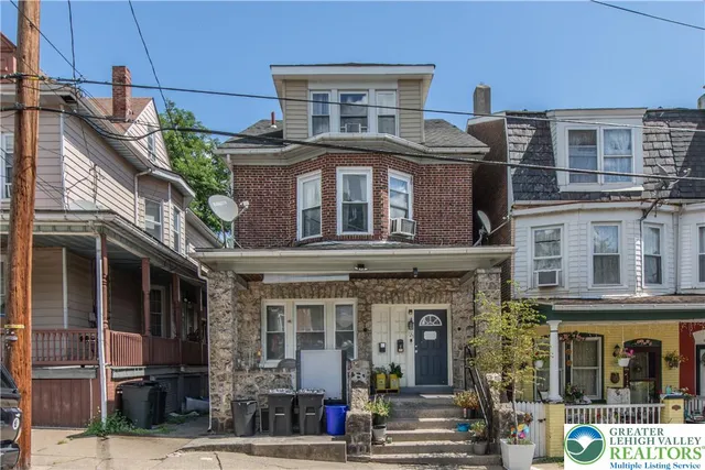 a front view of a building