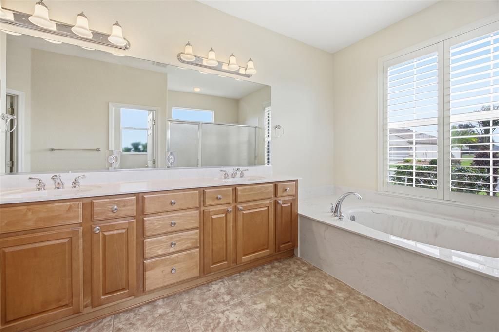 9029 Southeast 130th Loop Summerfield, FL 34491 - Photo 38 of 55 a spacious bathroom with a tub sink and mirror