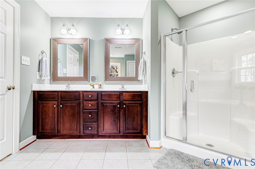 14436 Overlook Ridge Lane Beaverdam, VA 23015 - Photo 30 of 82 Primary Bath with tile floor, separate shower, & s