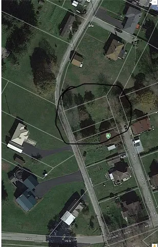 an aerial view of a residential houses