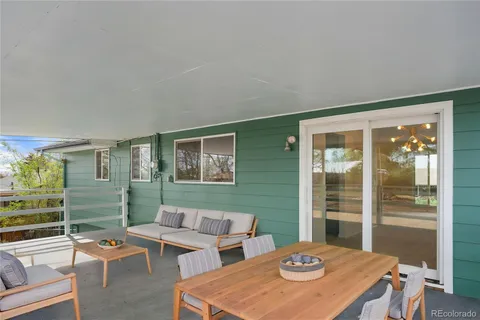 a outdoor space with furniture