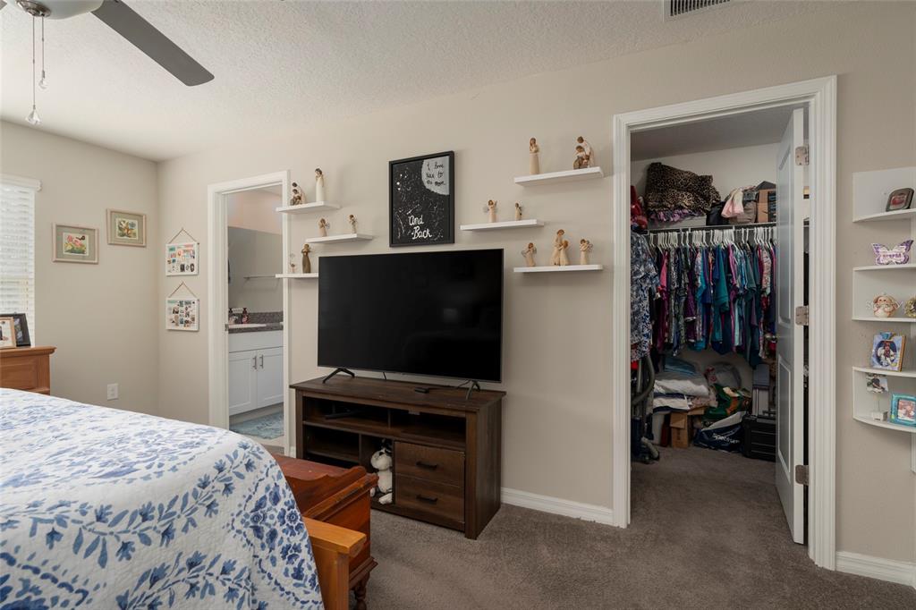 11704 Castine Street New Port Richey, FL 34654 - Photo 24 of 31 a bedroom with a bed and a flat screen tv