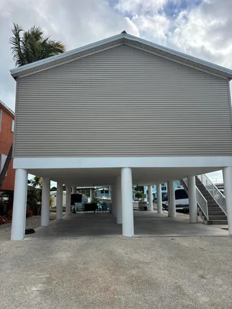 a view of garage with furniture