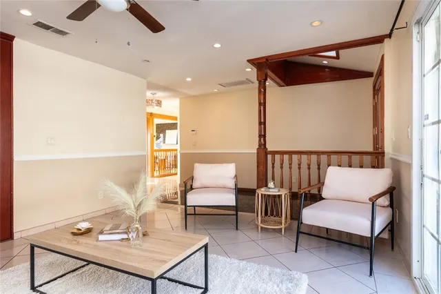 a living room with furniture