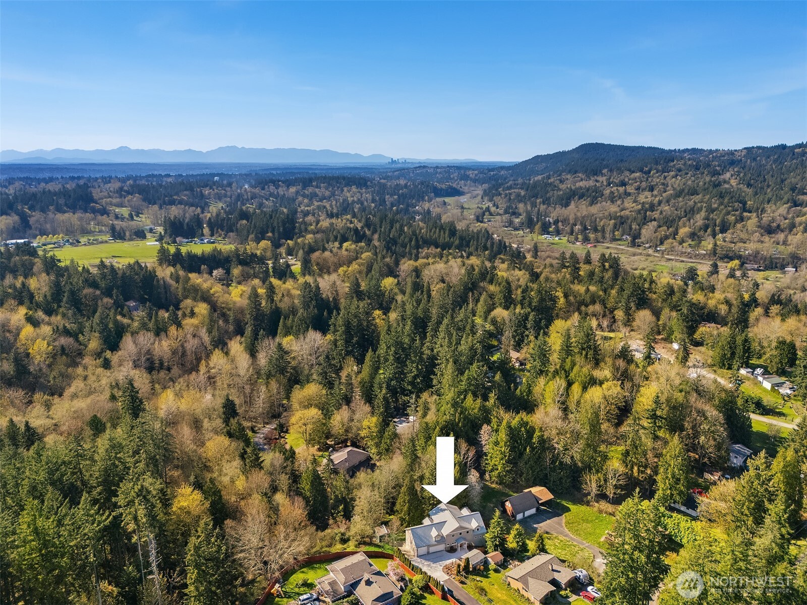 12317 176th Avenue Southeast Renton, WA 98059 - Photo 39 of 39 an aerial view of residential house with yard and mountain view in back