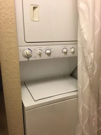 a close up view of washer and dryer