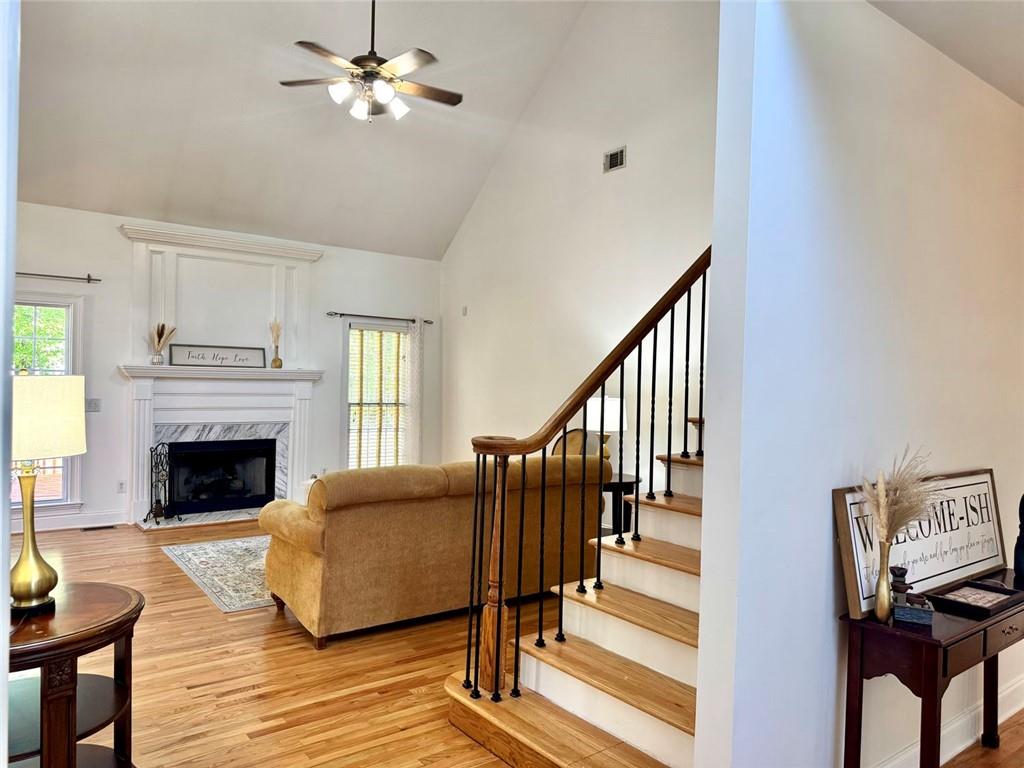 2014 Hubbard Court Villa Rica, GA 30180 - Photo 13 of 41 a living room with furniture and a fireplace
