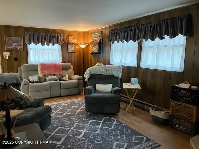 a living room with furniture and a couch