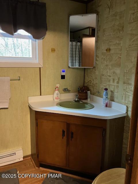 6 Iroquois Road Albrightsville, PA 18210 - Photo 7 of 16 a bathroom with a sink a mirror and a toilet
