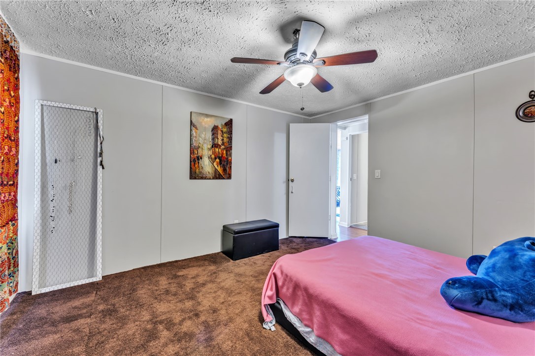 137 East Reedy Fork Road Seneca, SC 29678 - Photo 17 of 28 This cozy bedroom features a ceiling fan, plush carpeting, and a doorway leading to additional spaces.