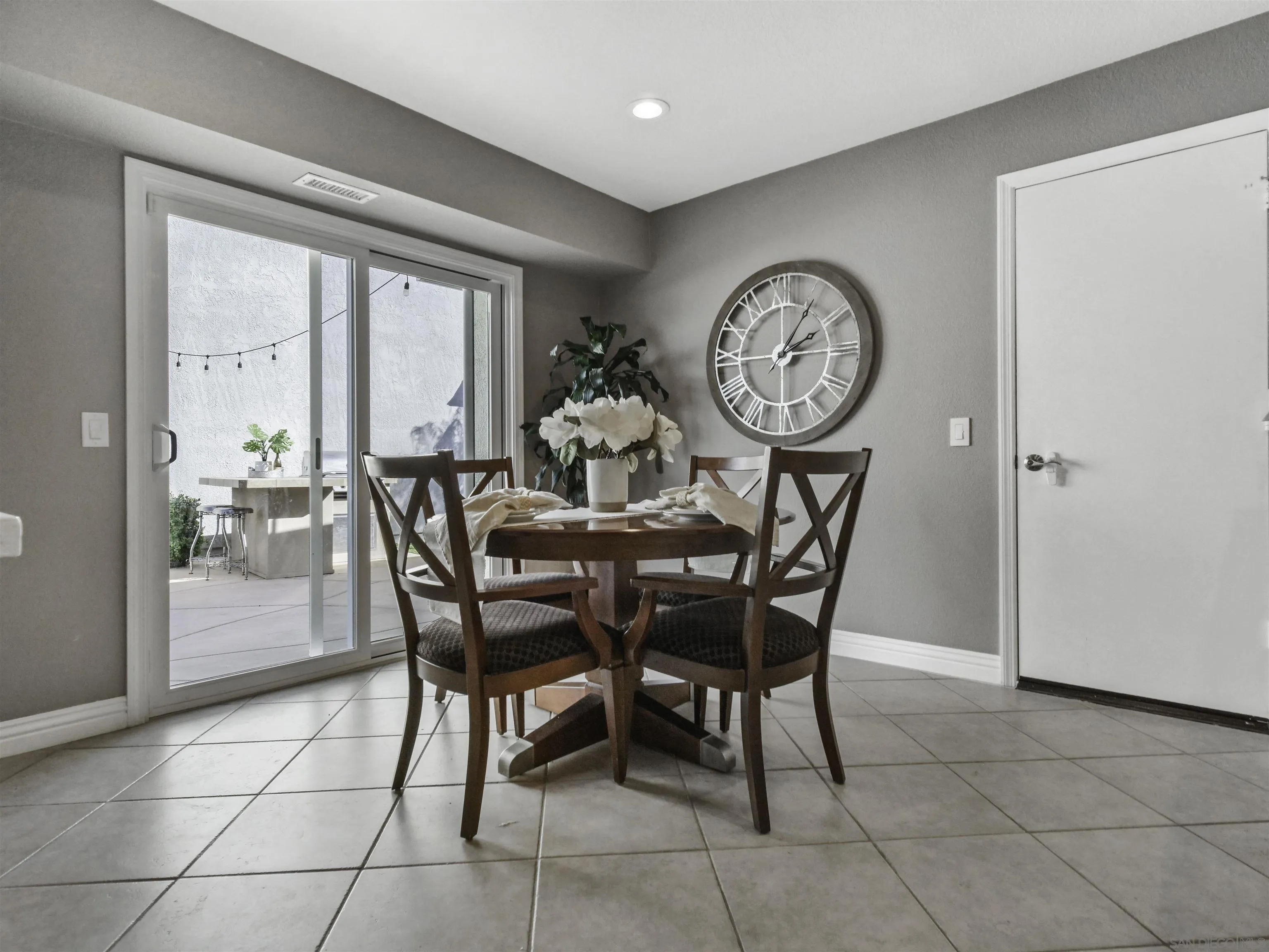 809 Sandbar Way Carlsbad, CA 92011 - Photo 15 of 39 a dining room with furniture and a clock