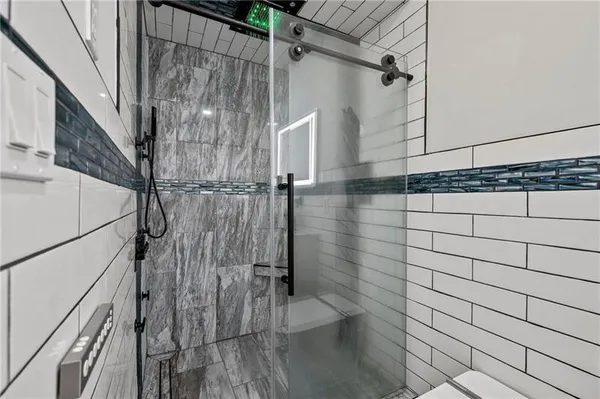 a bathroom with a shower