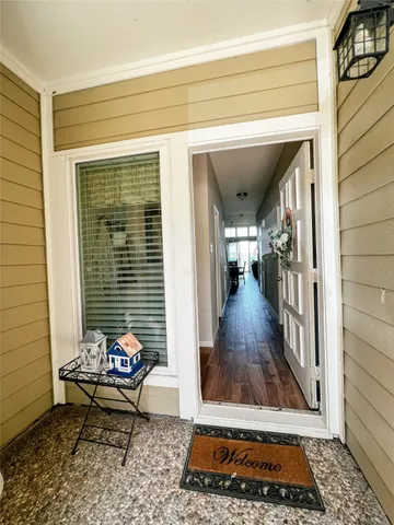 a view of porch with seating space