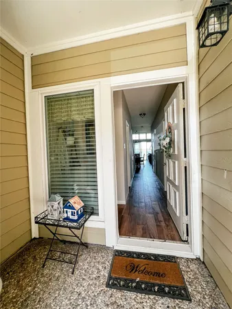 a view of porch with seating space