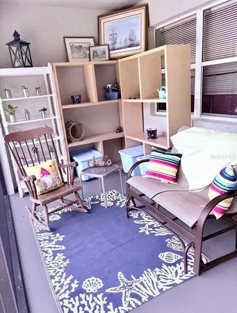 a living room with furniture and a couch