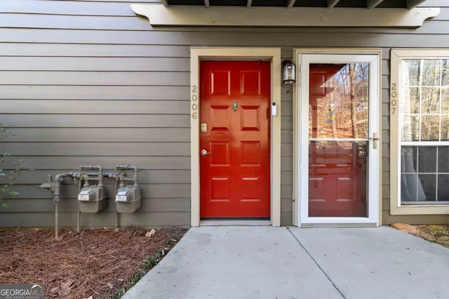 a view of a door of the house