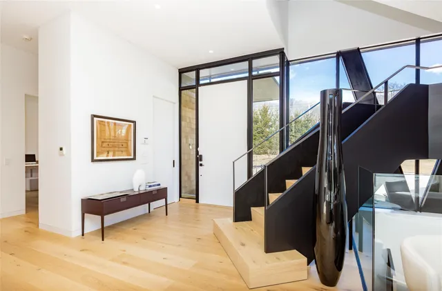 a living room with furniture