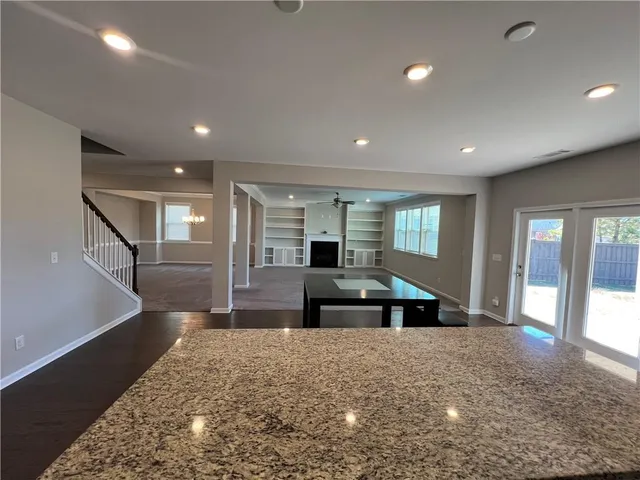 a spacious bathroom with a double vanity sink mirror and