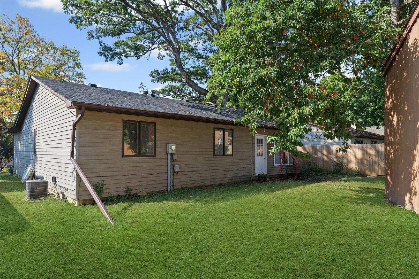 106 East Union Street Mahomet, IL 61853 - Photo 20 of 24 a view of a backyard with a large tree