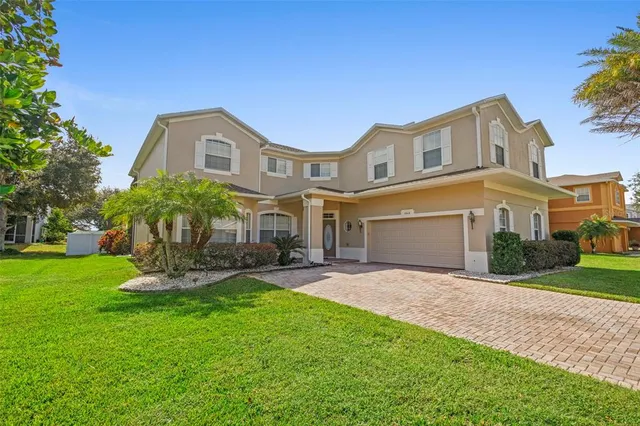 an aerial view of a house