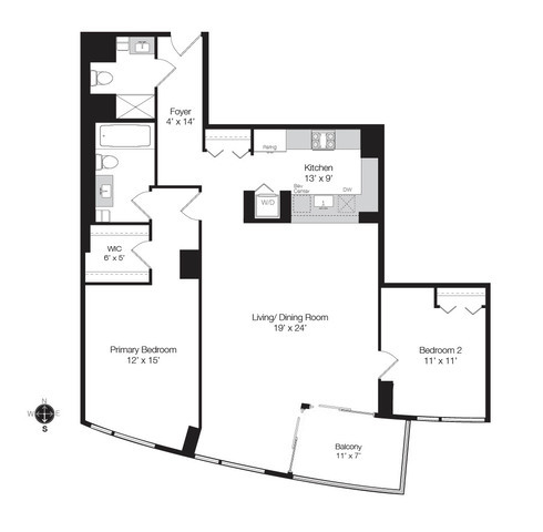 501 North Clinton Street, Unit 604 Chicago, IL 60654 - Photo 25 of 25 a picture of a floor plan