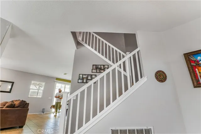 a view of entryway and workspace